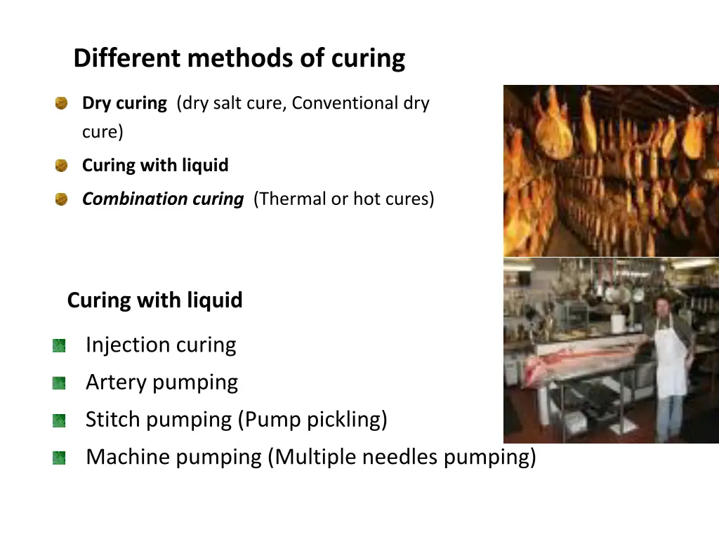 different methods of curing