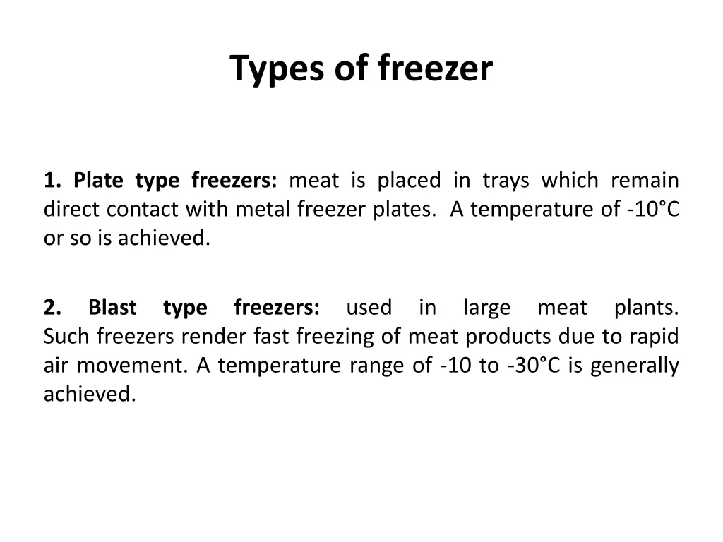 types of freezer