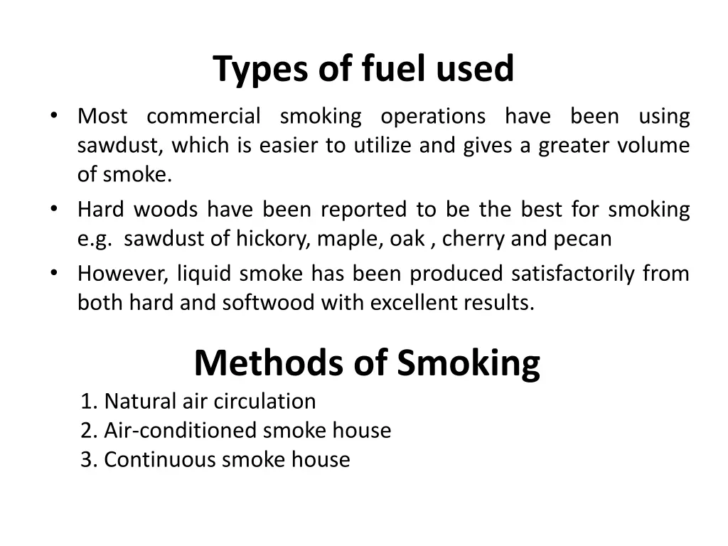 types of fuel used