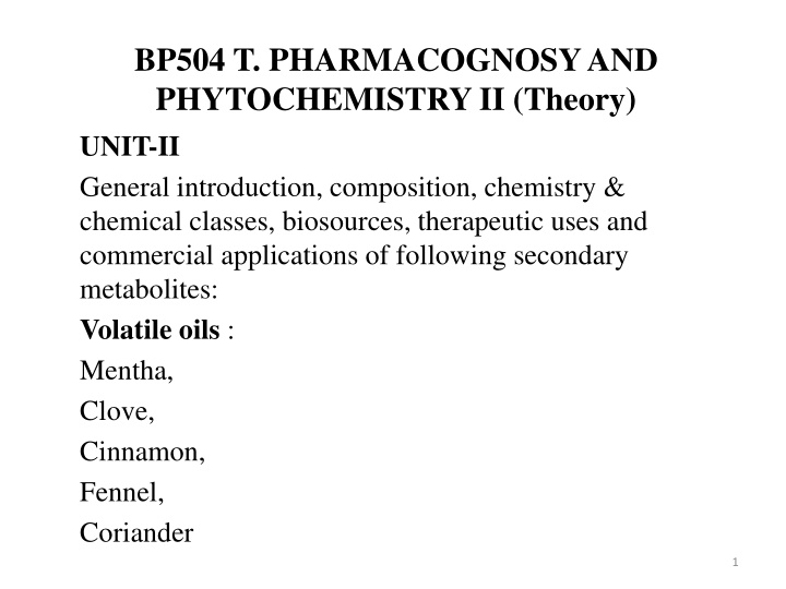 bp504 t pharmacognosy and phytochemistry