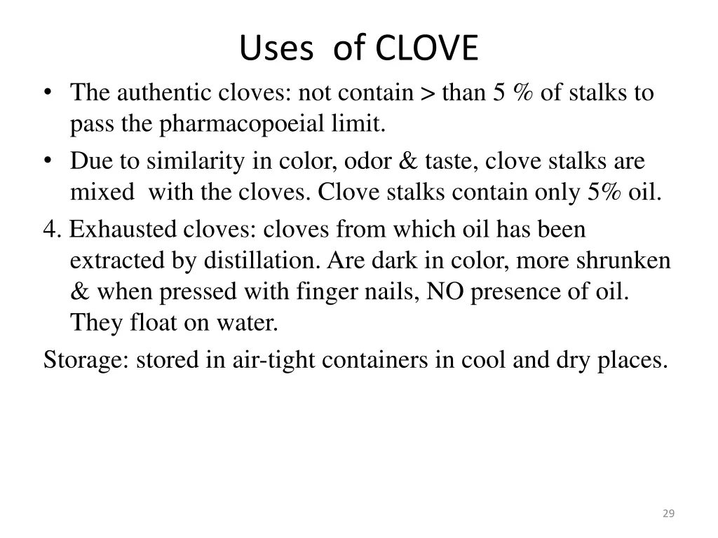 uses of clove