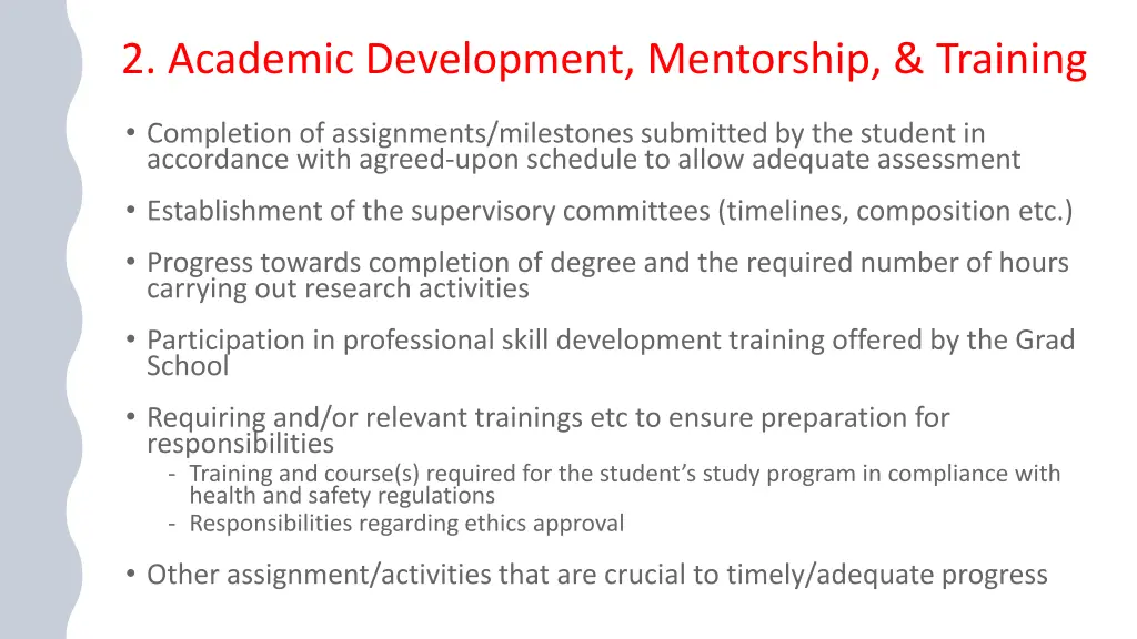 2 academic development mentorship training