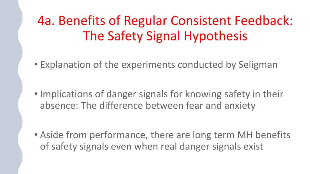 4a benefits of regular consistent feedback