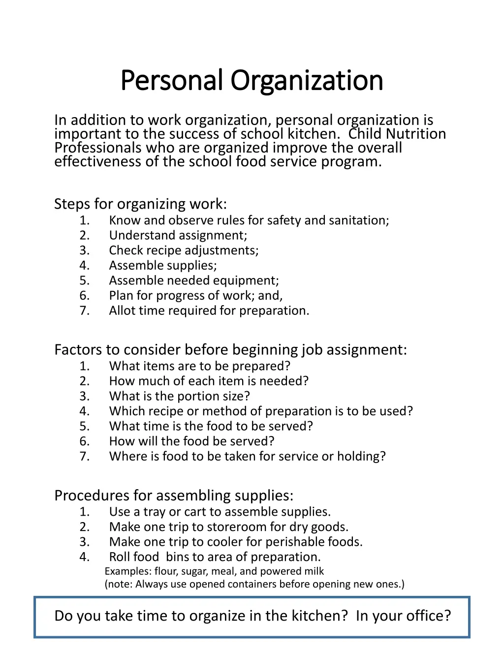 personal organization personal organization