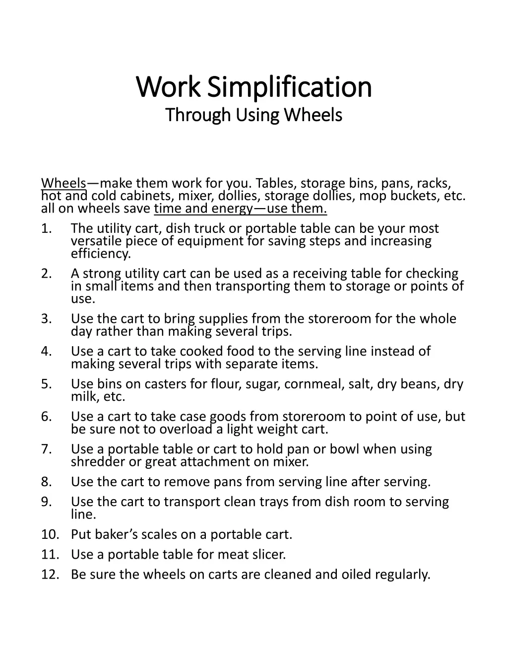 work simplification work simplification through 2