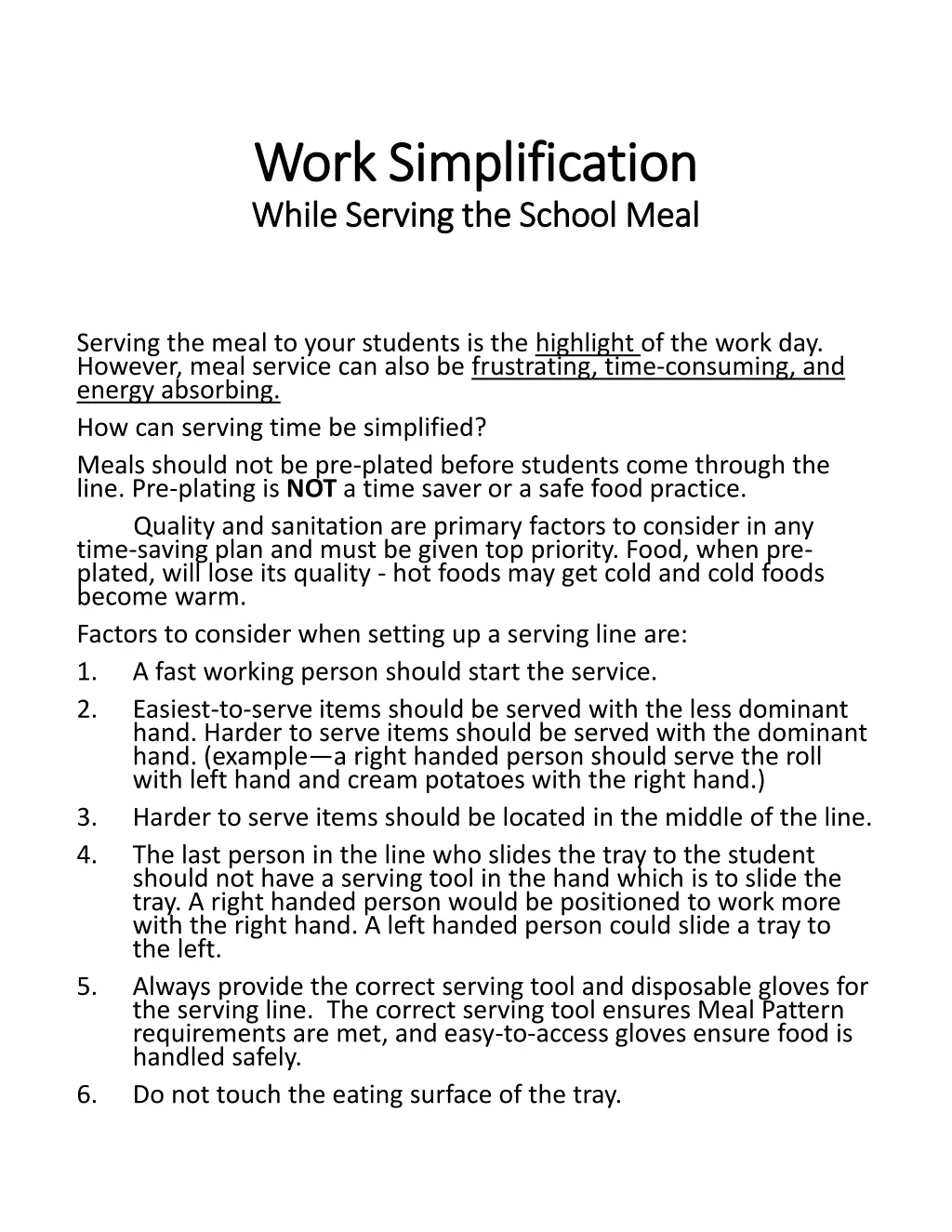 work simplification work simplification while