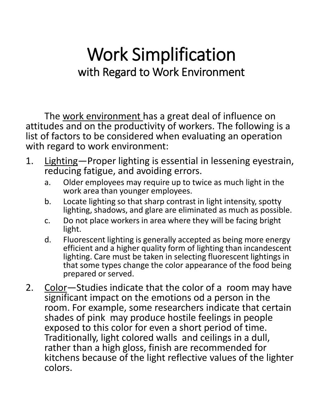 work simplification work simplification with