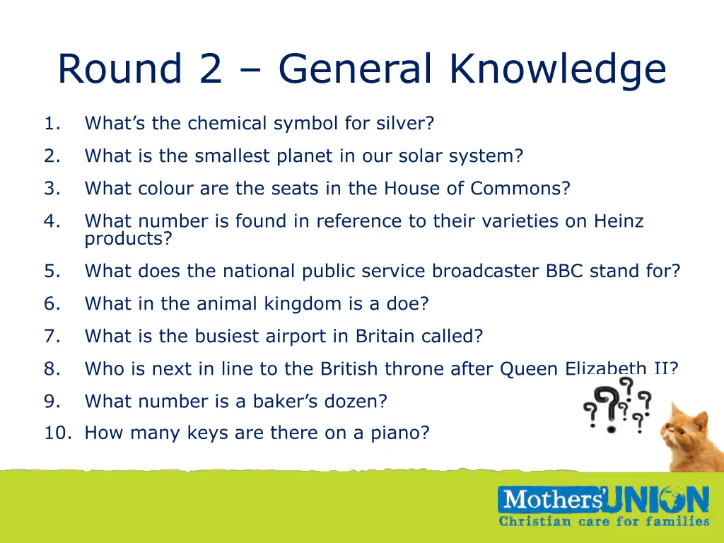 round 2 general knowledge