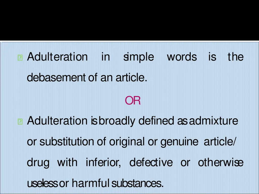 adulteration