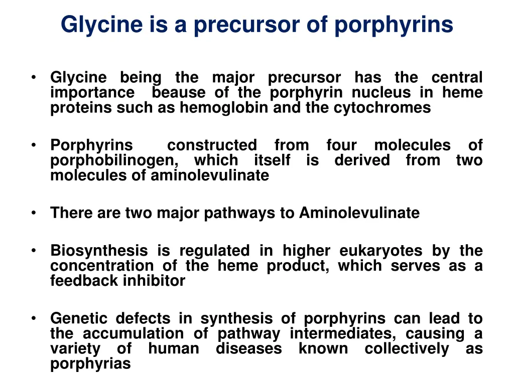 glycine is a precursor of porphyrins