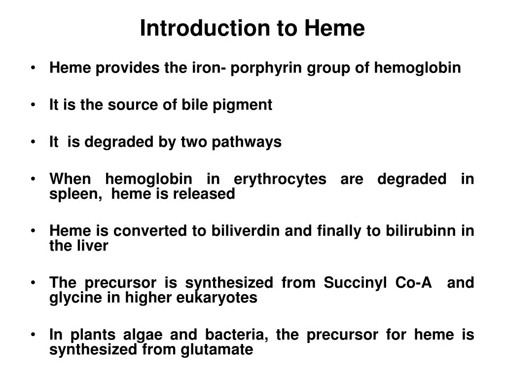 introduction to heme