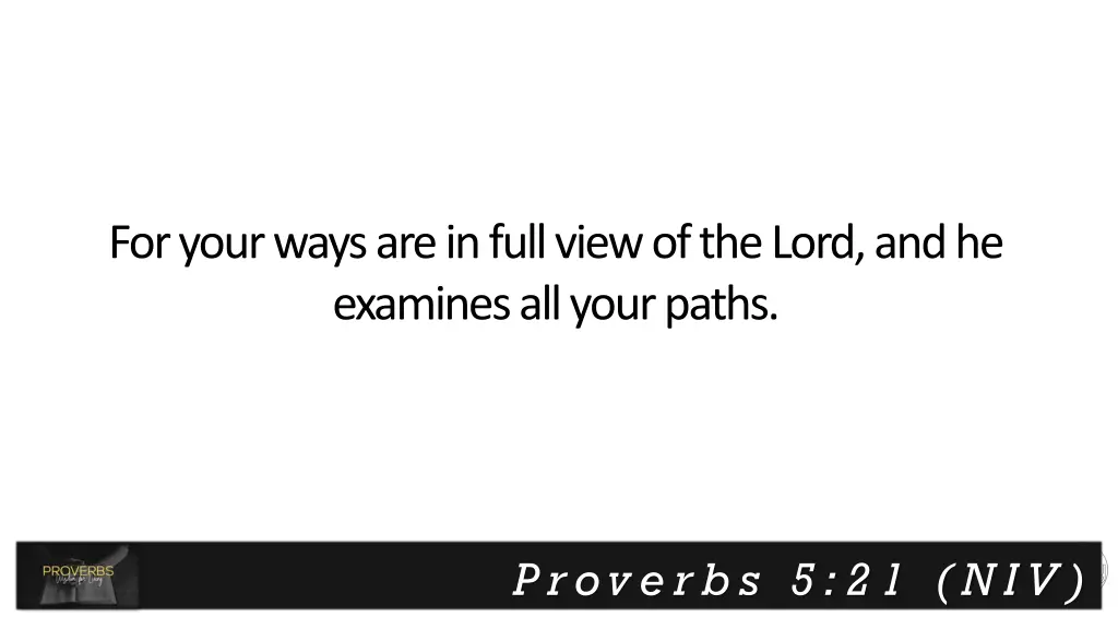 for your ways are in full view of the lord