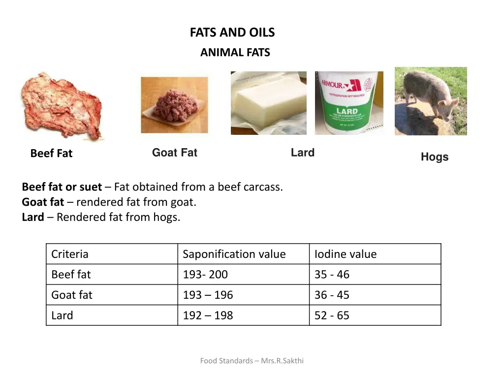 fats and oils