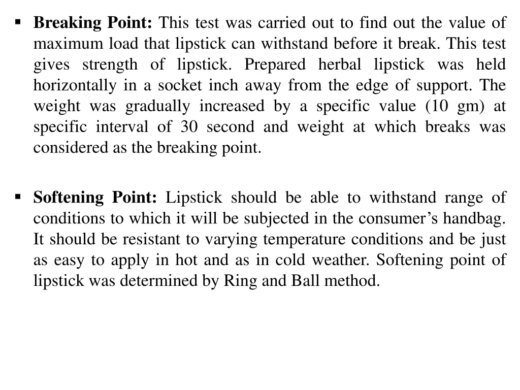 breaking point this test was carried out to find