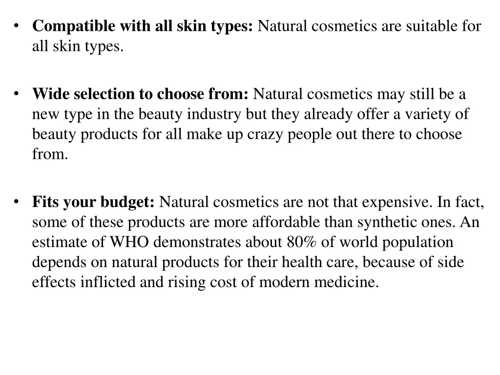 compatible with all skin types natural cosmetics