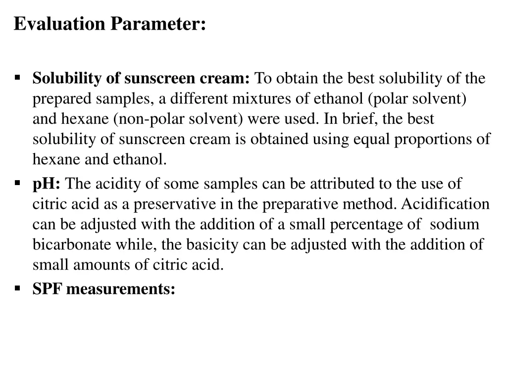 evaluation parameter