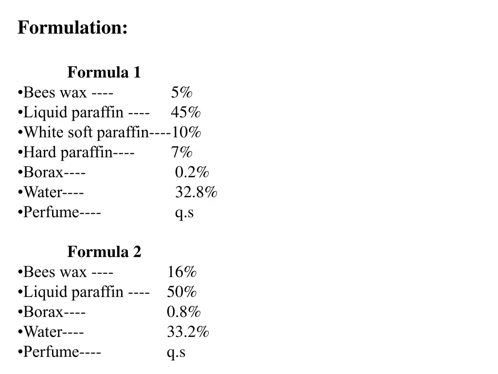 formulation