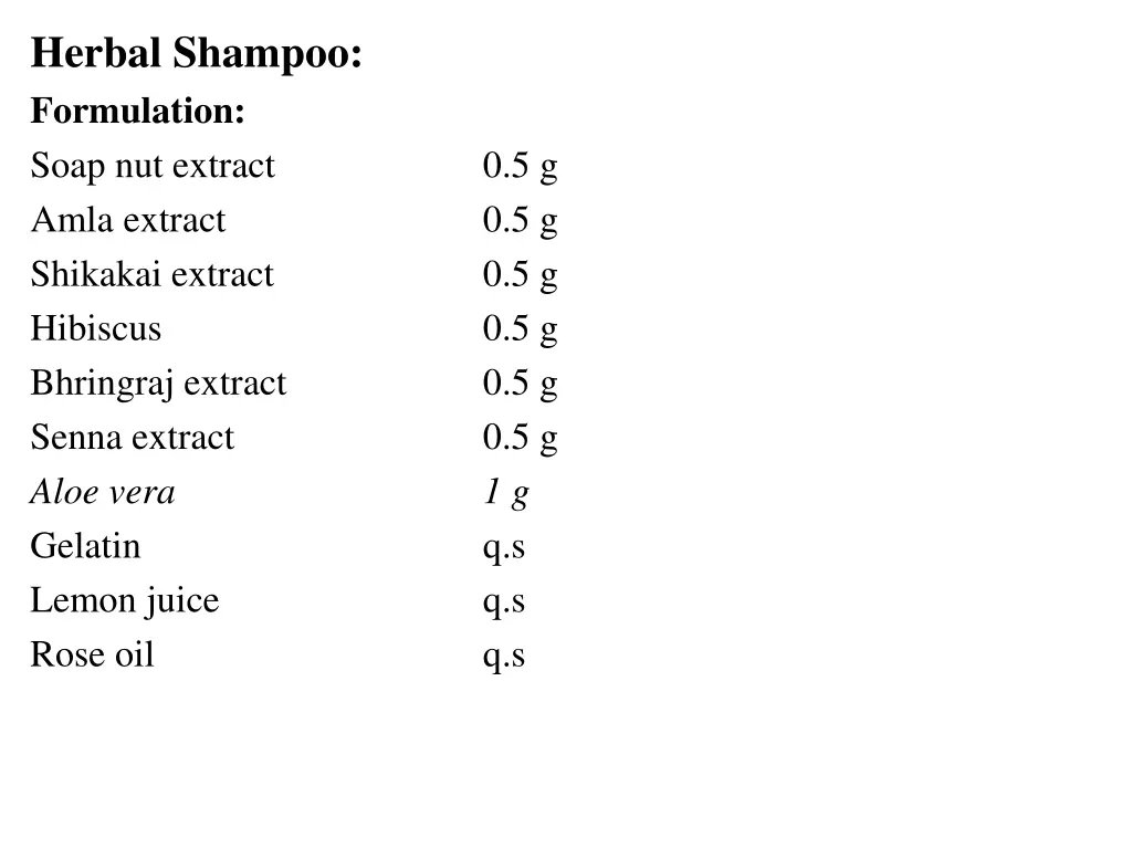 herbal shampoo formulation soap nut extract amla