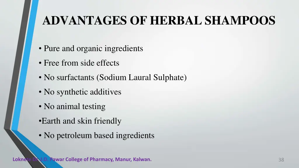 advantages of herbalshampoos