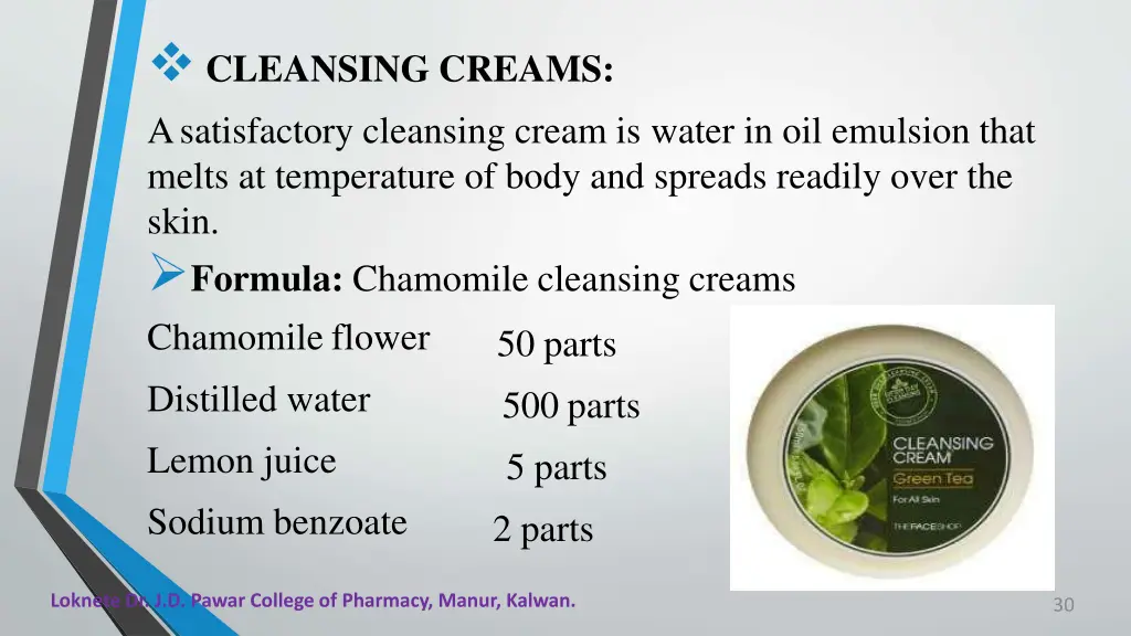 cleansing creams asatisfactory cleansing cream