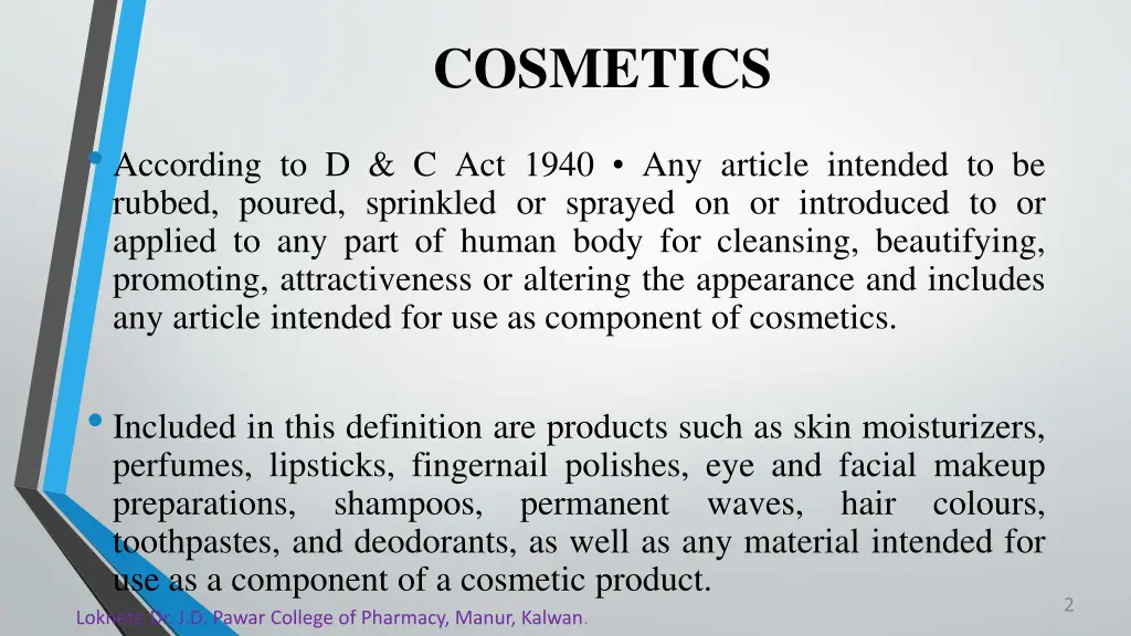 cosmetics