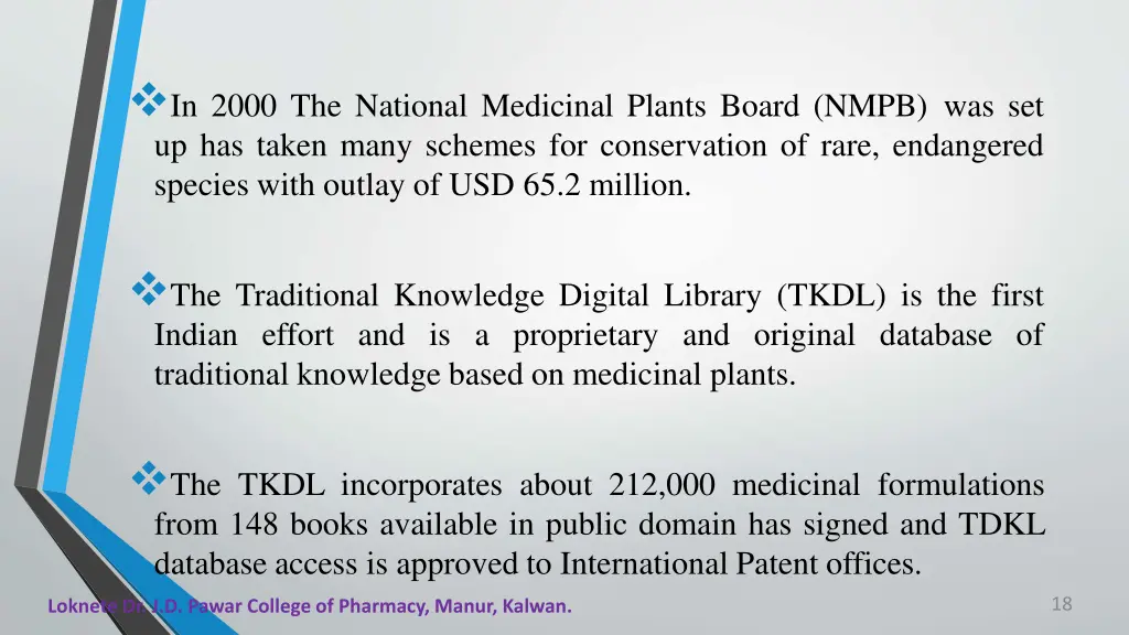 in 2000 the national medicinal plants board nmpb