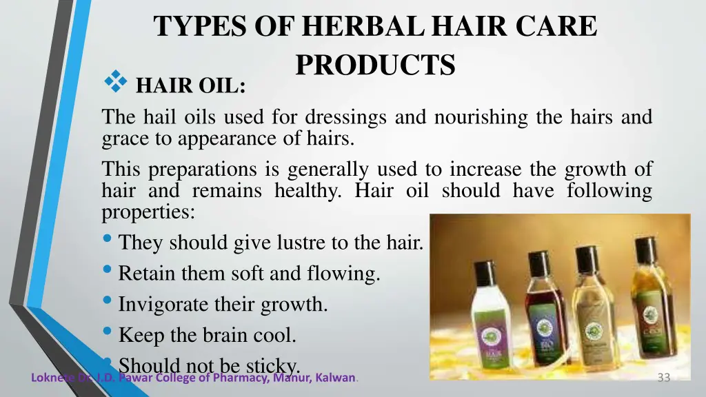 types of herbalhair care products