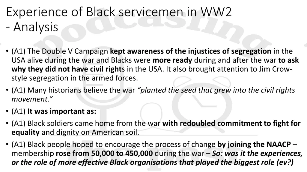 experience of black servicemen in ww2 analysis