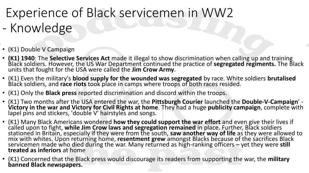 experience of black servicemen in ww2 knowledge