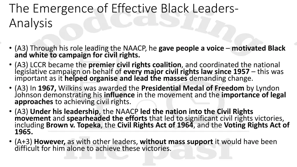 the emergence of effective black leaders analysis 1