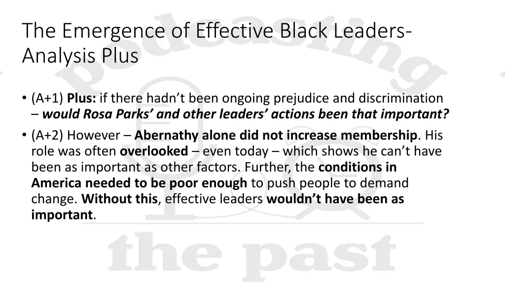 the emergence of effective black leaders analysis 3