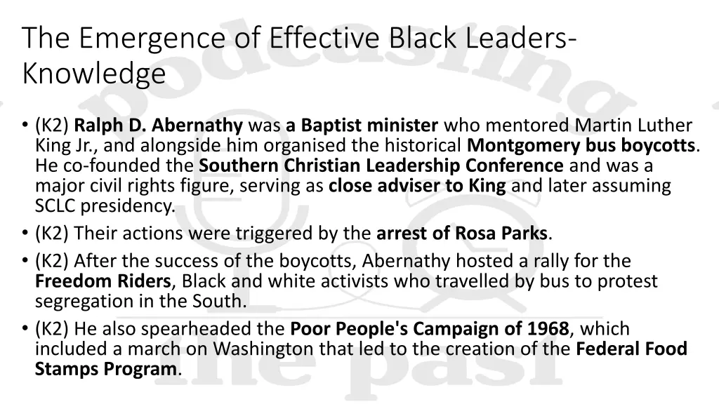 the emergence of effective black leaders knowledge 1