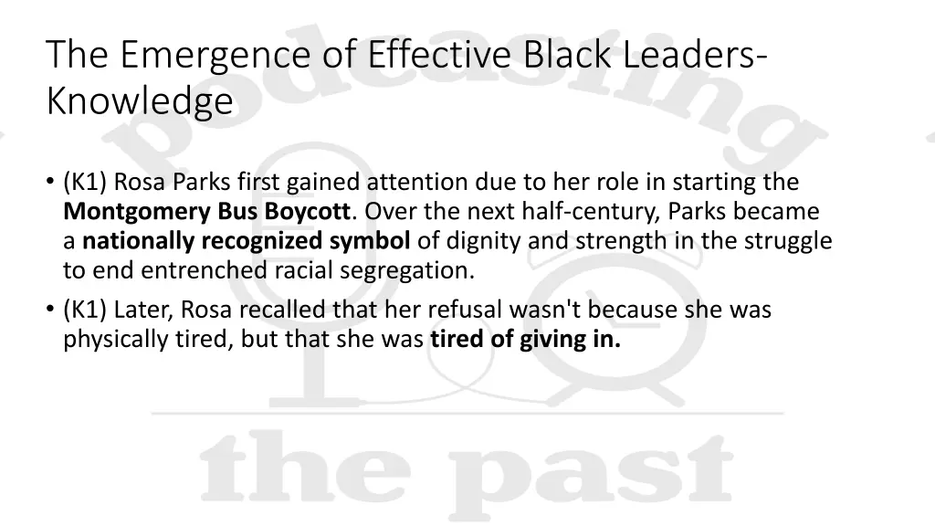 the emergence of effective black leaders knowledge