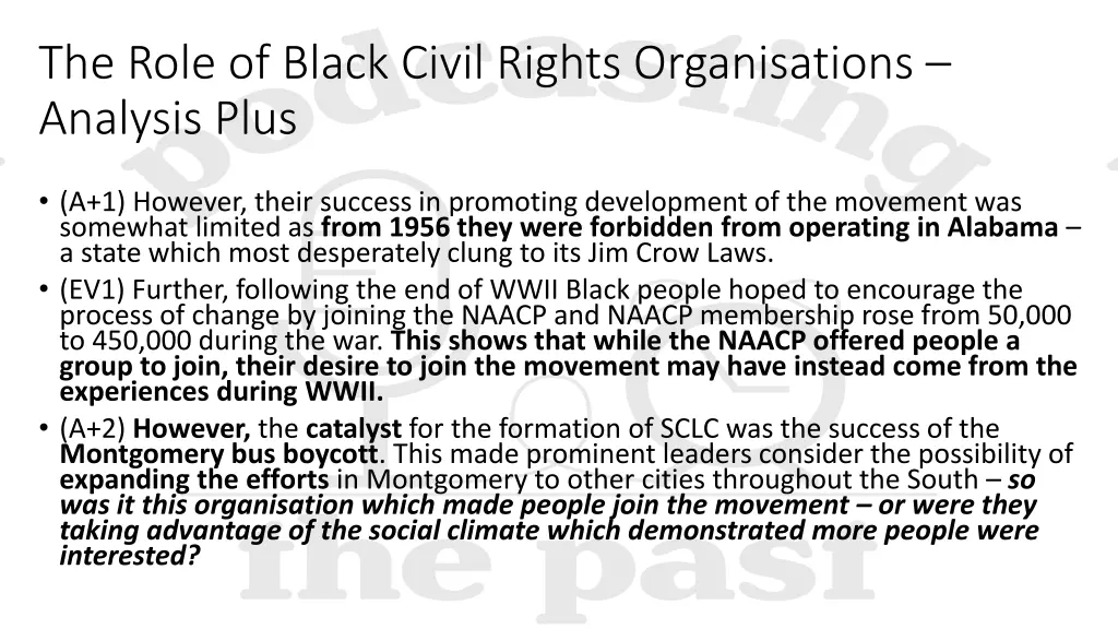 the role of black civil rights organisations 7