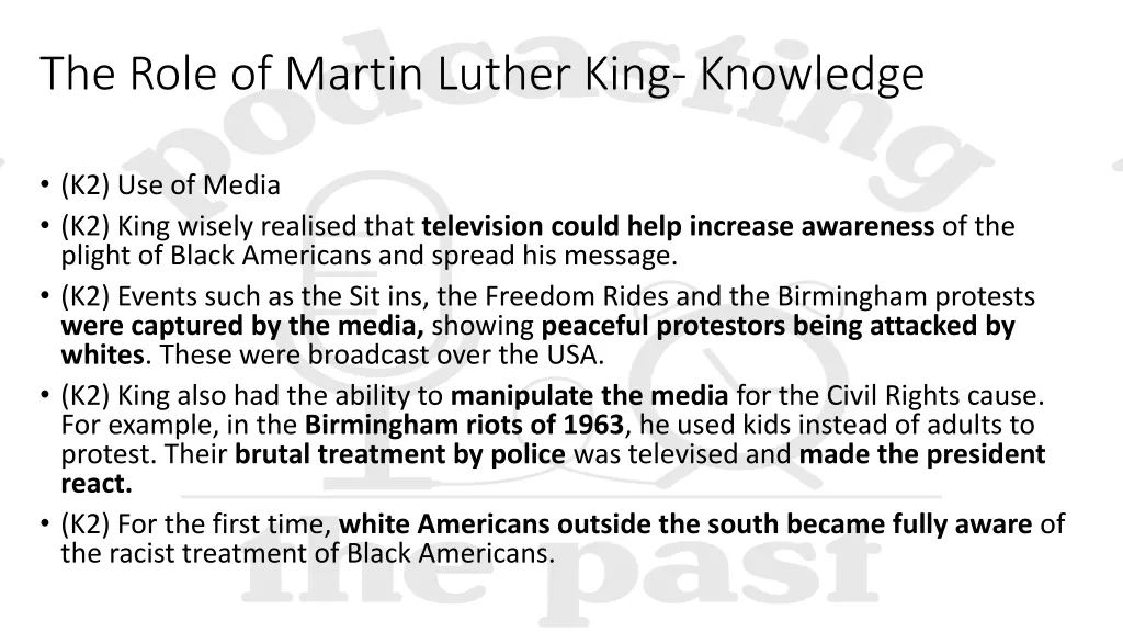 the role of martin luther king knowledge 1