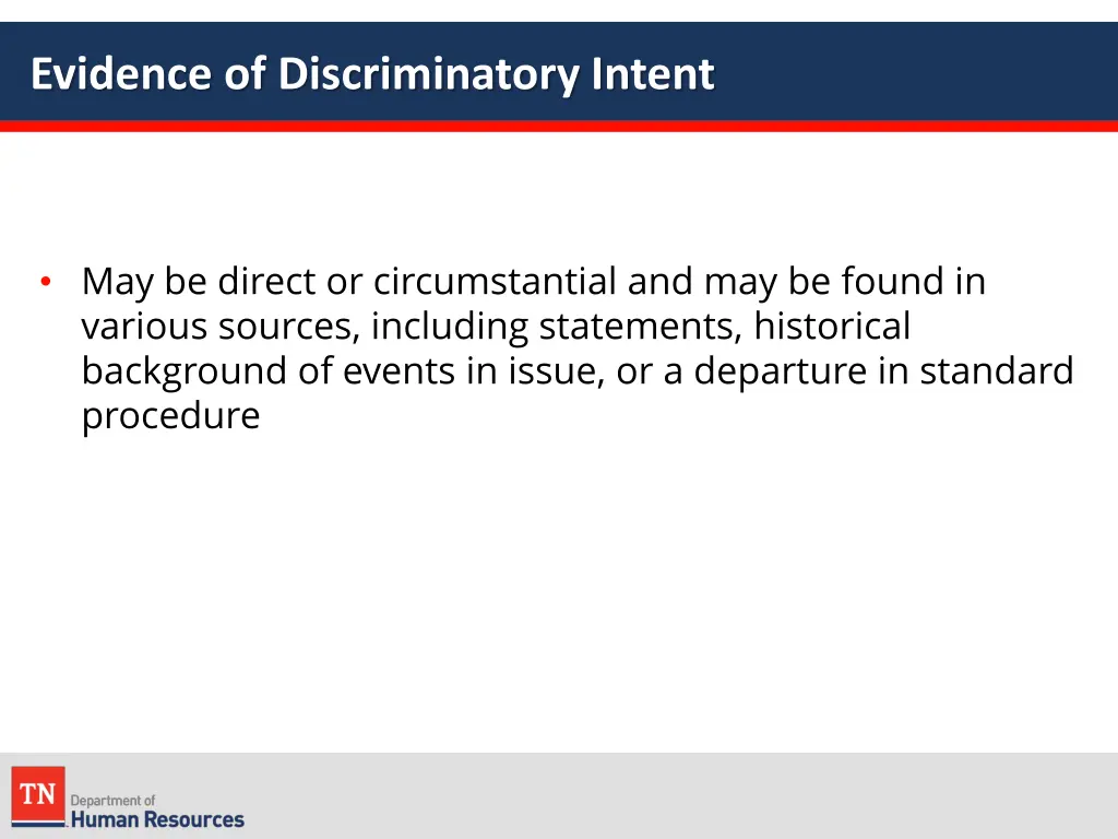 evidence of discriminatory intent