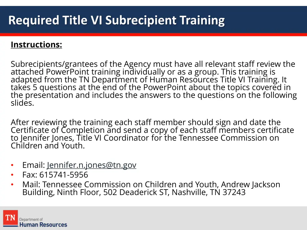 required title vi subrecipient training