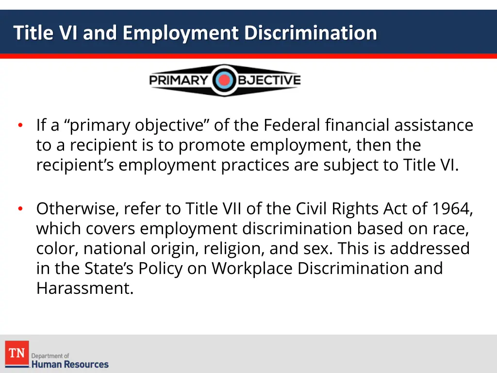 title vi and employment discrimination