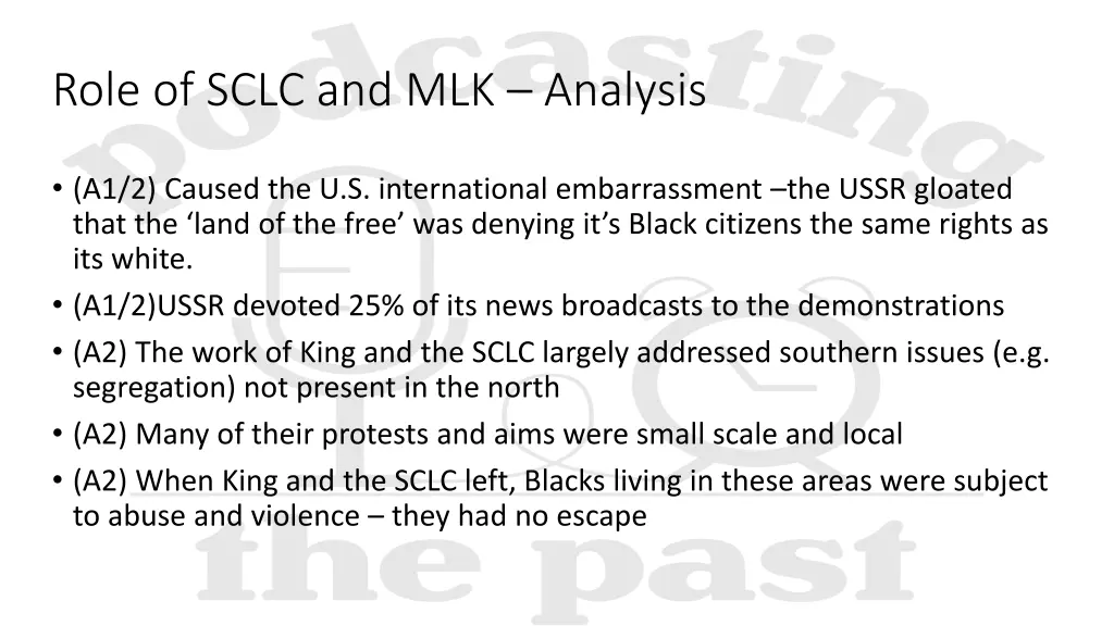 role of sclc and mlk analysis 1