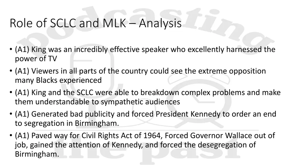 role of sclc and mlk analysis