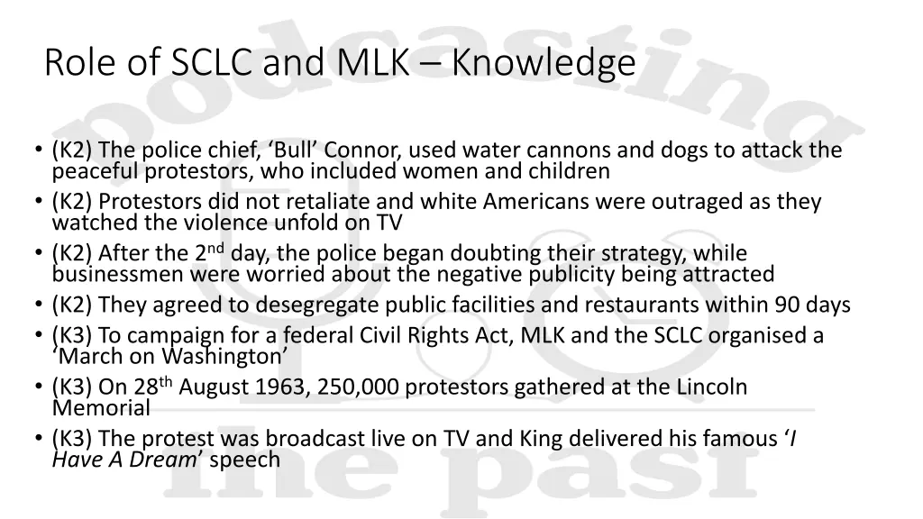 role of sclc and mlk knowledge 1