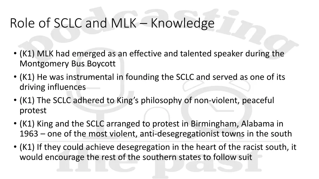 role of sclc and mlk knowledge