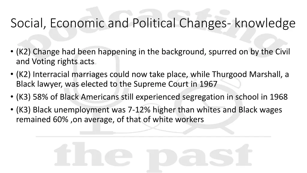 social economic and political changes knowledge 1