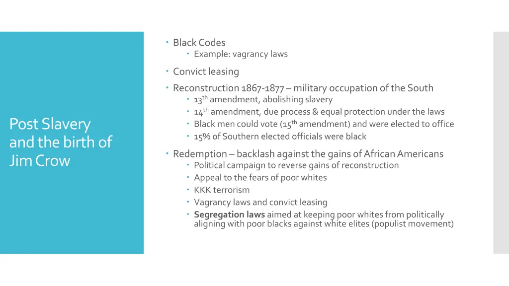 black codes example vagrancy laws