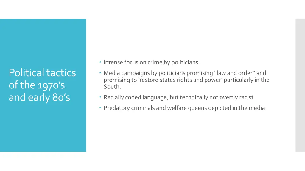 intense focus on crime by politicians