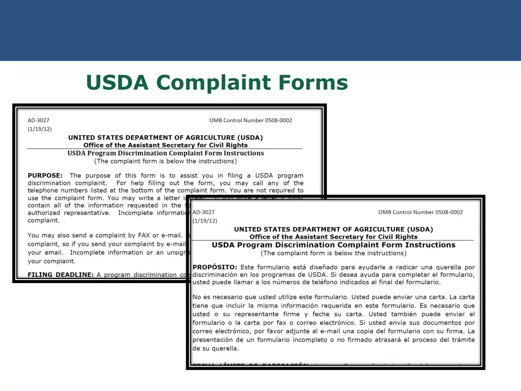 usda complaint forms