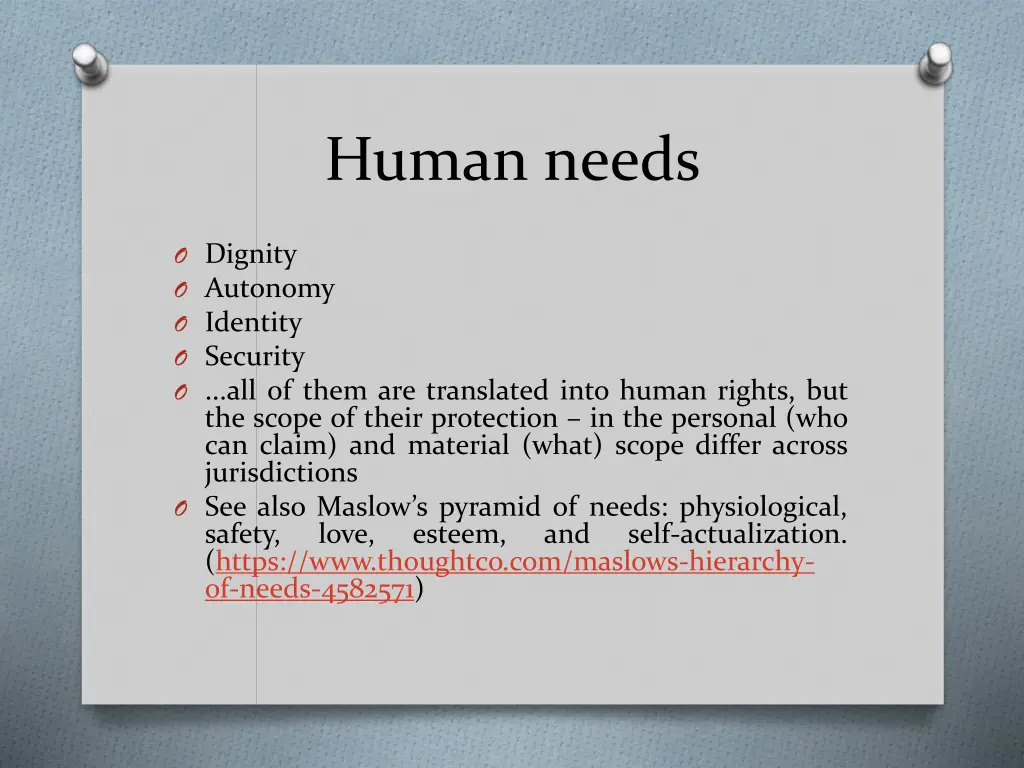 human needs