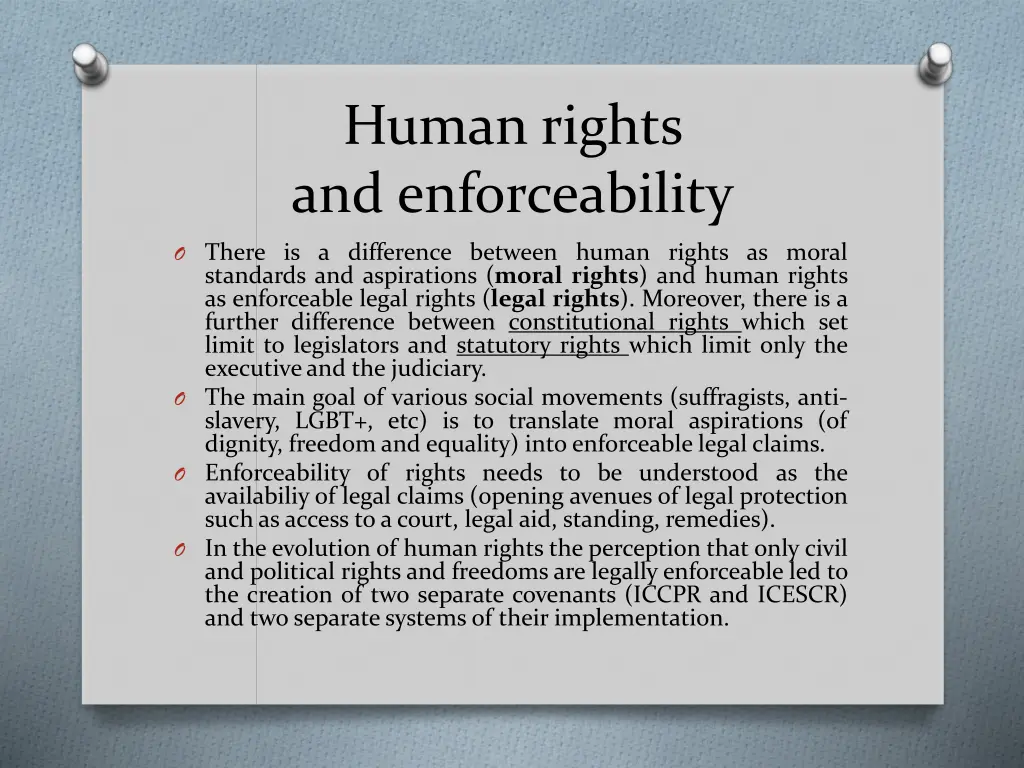 human rights and enforceability