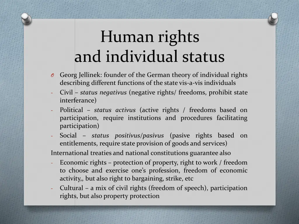 human rights and individual status