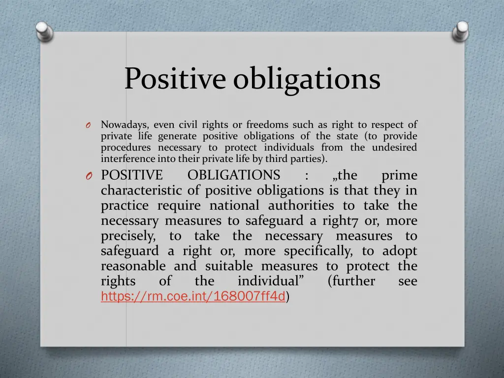 positive obligations